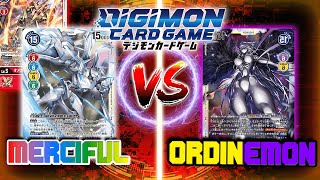 Omega Merciful Shoutmon VS Ordinemon  Digimon Card Game XRecord Exhibition Match BT09 [upl. by Yekcaj]