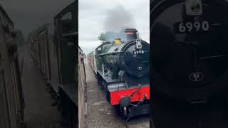 GCR D8001 passed 6990 Witherslack Hall steamlocomotive dieseloco [upl. by Lacagnia]