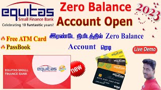 How to Open Equitas Bank Zero Balance Saving Account full details in Tamil Tech and Technics [upl. by Richel204]