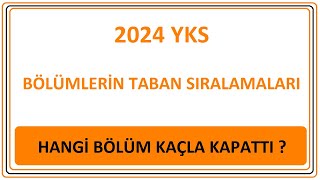 YKS 2024 SIRALAMALARI AÇIKLANDI  HANGİ BÖLÜM KAÇLA KAPATTI YKS 2024 TABAN PUANLARI [upl. by Almire963]