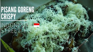 Pisang Goreng Crispy  With Special Cheese and Chocolate Topping  Indonesia Street Food [upl. by Anelec]