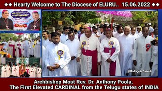 ✝️Diocese of ELURU  Grand Welcome to Archbishop Most Rev DrAnthony Poola First CARDINAL APampTS [upl. by Yenetruoc80]