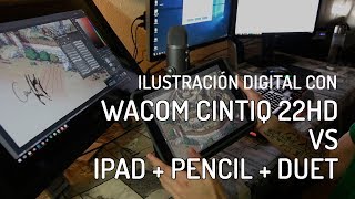 Wacom Cintiq VS iPad  Pencil  Duet para ilustración digital [upl. by Milicent]