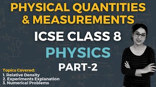 Physical Quantities and Measurements  ICSE CLASS 8 Physics  Part  2 [upl. by Naerol]