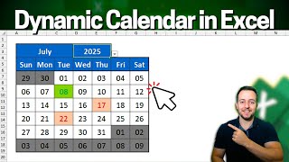 How to Make Interactive Calendar in Excel  Basic Formulas and Fully Customizable [upl. by Llertak]