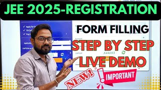 JEE 2025  Registration  Application Filling step by step Live demo  JEE Mains2025 session1 [upl. by Annaed]