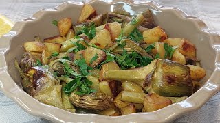 Carciofi e patate in padella contorno saporito  nutriente e facile da realizzare [upl. by Notnerb]