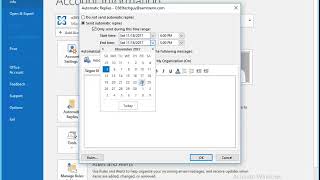 How to set out of office in Outlook client 2016 [upl. by Etnauq]