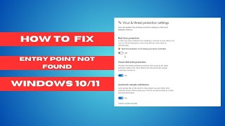 How To Fix Entry Point Not Found Error Windows 1011 [upl. by Arlina649]