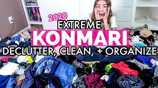 EXTREME DECLUTTER  CLEAN WITH ME 2020  KONMARI METHOD DECLUTTER  ORGANIZE  CLEANING MOTIVATION [upl. by Randall786]