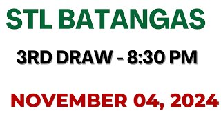 STL Batangas result today live 830 PM  November 04 2024 830 PM draw [upl. by Melgar147]