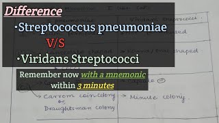 Difference between Spneumoniae and Viridans Streptococci  With MNEMONIC [upl. by Enoitna]