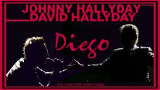 David et Johnny Hallyday  Diego libre dans sa tête  Duo virtuel version longue  Krystlf20MIX [upl. by Naimed]