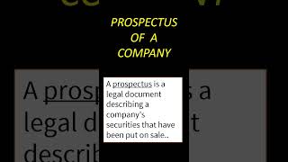 PROSPECTUS OF A COMPANY  MEANING  TYPES OF PROSPECTUS [upl. by Malia]