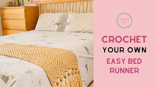 Free Crochet Bed Runner Pattern  Super Bulky Yarn [upl. by Torrin769]