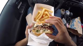 Eating Culvers Burger a French Fries in My Car Mukbang ASMR [upl. by Kanya189]