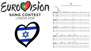 Netta  TOY Israel Eurovision 2018 Guitar tabs chords arrangement  FREE [upl. by Anneg]