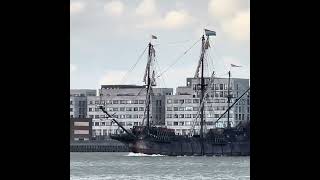 Spanish Galleon  Warship  Andalucía  Replica 17th Century Ship  Travelling to London [upl. by Nivahb]