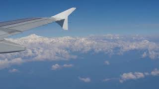 view at Himalayas from Druk Air Bhutan to Delhi flight October 22 2024 [upl. by Nanek]