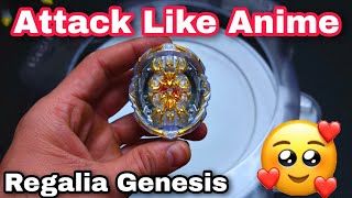 Regalia Genesis Automatic Attack Beyblade Review  This Beyblade Is Crazy [upl. by Egarton]