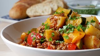 Bauerntopf mit Hackfleisch Rezept  Farmers Pot with Ground Meat Recipe  ENG SUBS [upl. by Erlina]