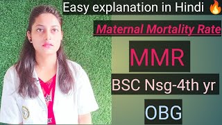 MMR Maternal Mortality RateSubOBG Bsc Nsg4 yr Nursingbasiceducation [upl. by Yzzik]