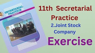 11th secretarial practice Chapter 2  Joint Stock Company  Exercise [upl. by Suiravat]