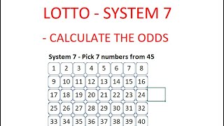 How to Calculate the Odds of Winning Lotto with System 7  Step by Step Instructions  Tutorial [upl. by Lenad847]