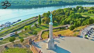 Kalemegdan Pobednik Beograd iz vazduha Kalemegdan park amp The Victor Belgrade aerial video 4K [upl. by Esile492]