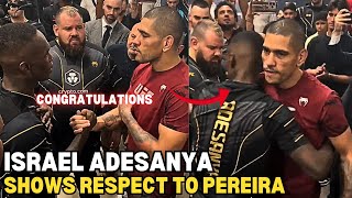 Israel Adesanya Meets Alex Pereira After Knockout Win And Shows Respect VIDEO [upl. by Jabin]