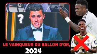 LE VAINQUEUR DU BALLON D’OR 2024VINICUIS JR DÉJÀ À BATTU PAR RODRI😭💔 [upl. by Duthie]