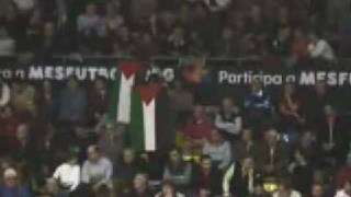 Action of solidarity with Palestine FCBarcelona vs maccabi tel aviv [upl. by Enitsugua]