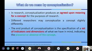 Lecture 4 Research Conceptual amp Operationalization Pt 2 Conceptual framework amp Operationalization [upl. by Dib]