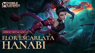 Héroe Destacado  Revamp de Hanabi  Flor Escarlata  Mobile Legends Bang Bang [upl. by Phemia493]