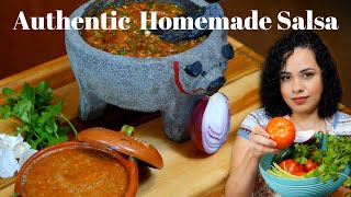 AUTHENTIC MEXICAN SALSA recipe  THE BEST SALSA EVER  RED salsa recipe  AMAZING salsa recipe [upl. by Dadinirt]