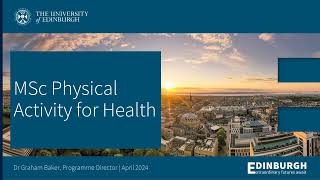 MSc Physical Activity for Health online information session 18 April 2024 [upl. by Anilas]