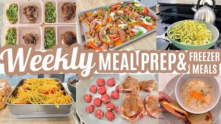 EASY WEEKLY MEAL PREP RECIPES COOK WITH ME LARGE FAMILY MEALS WHATS FOR DINNER MONTHLY FREEZER MEALS [upl. by Hung]