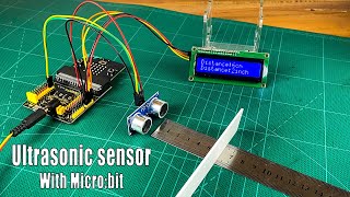 How to use the ultrasonic sensor with Micro bit V2 board  Micro bit with Ultrasonic sensor robot [upl. by Lahcsap]