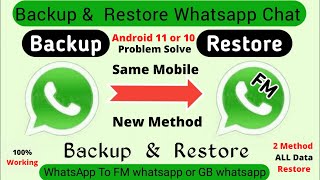 FM WhatsApp Data Backup And Restore  All Chats Restore Android 11 or 10  Technical Rex [upl. by Neitsirk155]