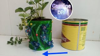 Doniczka z puszki recyklingRecycling flowerpot [upl. by Sivra]