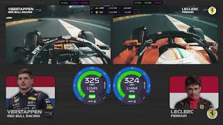 VERSTAPPEN vs LECLERC  ONBOARD QUALIFYING  ABU DHABI 2023 [upl. by Komarek]