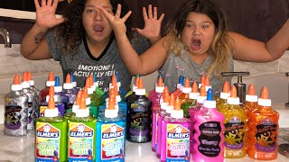 MIXING ALL OUR ELMER’S SLIME GLUES  GIANT GLUE SLIME SMOOTHIE [upl. by Rebmyt]