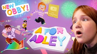 A for Adley ROBLOX OBBY Playing our new game Adleys YouTube Cartoon Obby by Spacestation Apps [upl. by Anaimad]