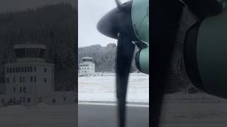 Widerøe Dash 8100 LNWID  snowy landing at Sandnessjøen airport shorts [upl. by Marissa]