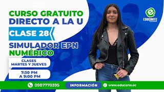 🔴Curso Gratuito📕Admisión 2024🏫Ingreso a la Universidad📚Clase 29 🧠Simulador EPN [upl. by Koenig]