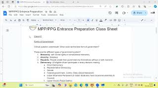 Forms of government MPP entrance preparation class 1 SMARGEDUCATIONNewDelhi [upl. by Airotal]