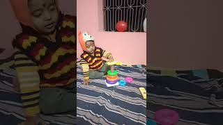 Suryansh babu playing with stacking rings toys 🧸🧸🧸🧸 youtubeshorts suryansh stackingrings shorts [upl. by Etnoid]