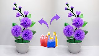 Cara membuat Bunga yang Sangat Mudah dari Kantong Plastik Kresek  Plastic Shopping bag flowers [upl. by Htessil]