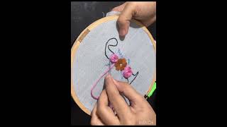 Woven rose 🌹  rose embroidery  letter embroidery embroiderydesigns embroidered [upl. by Narhem]