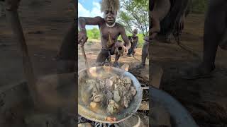 Hadzabe tribe cooks their favorite meal today for breakfast So delicious 😋😋hadzabetribe food [upl. by Darrell652]